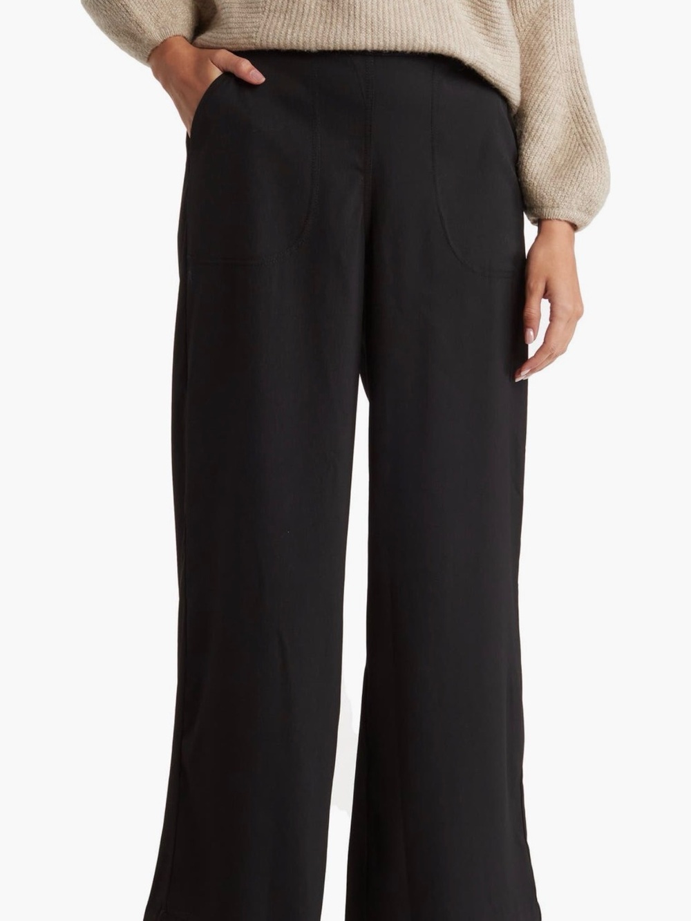 Max Studio Black Wide-Leg Pants